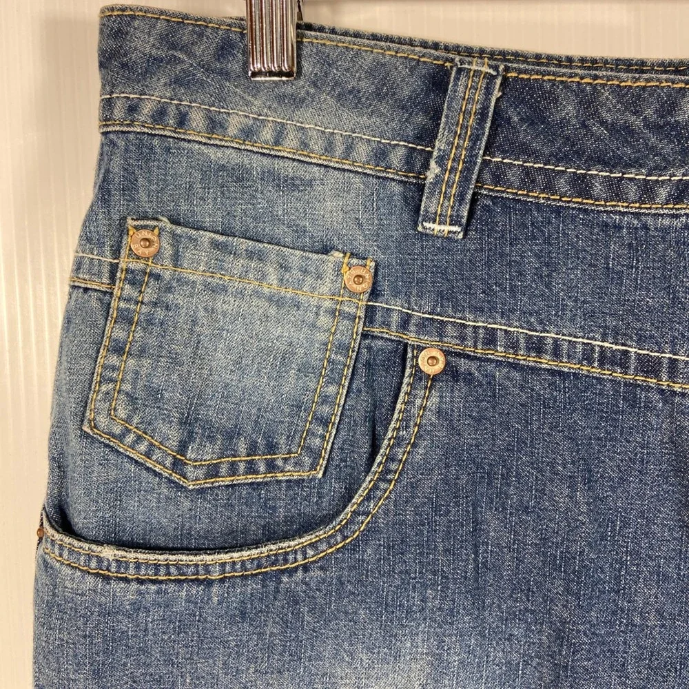 VTG Unionbay Y2K Blue Denim‎ Knee Length Skirt Junior Womens 11